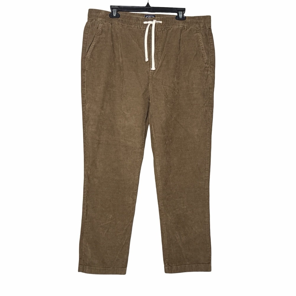 J. Crew Slim Corduroy Dock Pants Mens XL Peanut Khaki Drawstring Stretch Preppy